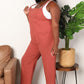 Perfee Wide Leg Overalls with Front Pockets