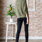 Veveret Round Neck Roll-Up Sweater