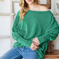 Reborn J Exposed Seam Lantern Sleeve Top