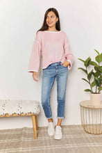 Load image into Gallery viewer, Angel Wings Contrast Detail Dropped Shoulder Knit Top
