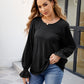 Round Neck Flounce Sleeve Blouse