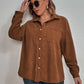 Honey Plus Size Collared Neck Long Sleeve Shirt