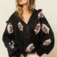 BiBi Sequin Football Half Zip Hoodie