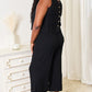 Devine Buttoned Round Neck Tank and Wide Leg Pants Set