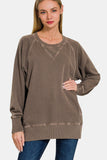 Zenana Round Neck Long Sleeve Sweatshirt