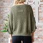 Veveret Round Neck Roll-Up Sweater