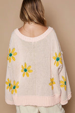 Load image into Gallery viewer, POL V-Neck Floral Pattern Chenille Sweater
