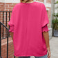 Round Neck Smocked Lantern Sleeve Blouse