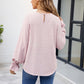 Round Neck Flounce Sleeve Blouse