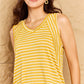 Doublju Talk To Me Full Size Striped Sleeveless V-Neck Top