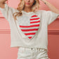 BiBi Striped Heart Contrast Knit Top