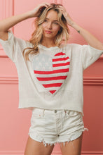 Load image into Gallery viewer, BiBi Striped Heart Contrast Knit Top
