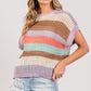 SAGE + FIG Color Block Striped Crochet Sweater