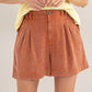 HYFVE High Waist Pleated Linen Shorts