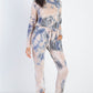 Cherish Apparel Tie-Dye Round Neck Long Sleeve Jumpsuit