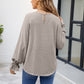 Round Neck Flounce Sleeve Blouse