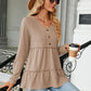 Long Sleeve V-Neck Cable-Knit Blouse