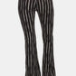 Leggings Depot Striped High Waist Flare Pants