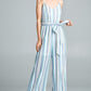 Cotton Bleu by Nu Label Tie Front Striped Sleeveless Jumpsuit