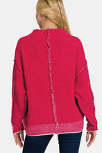 Load image into Gallery viewer, Zenana Exposed Seam Mock Neck Long Sleeve Sweater
