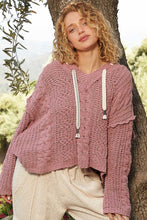 Load image into Gallery viewer, POL Cable Knit Hooded Chenille Sweater
