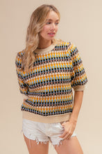 Load image into Gallery viewer, BiBi Multi Color Half Sleeve Sweater
