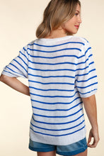 Load image into Gallery viewer, Haptics Letter Embroidery Striped Knit Top
