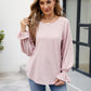 Round Neck Flounce Sleeve Blouse