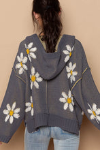 Load image into Gallery viewer, POL Floral Pattern Hooded High-Low Sweater
