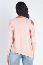 Load image into Gallery viewer, UNIQ Cold Shoulder Long Sleeve Knit Top
