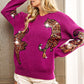 BiBi Sequin Tiger Embroidery Sweater