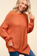 Load image into Gallery viewer, Haptics Full Size Side Slit Texture Asymmetric Sweater
