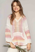 Load image into Gallery viewer, POL Striped Hooded Long Sleeve Sweater
