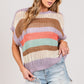 SAGE + FIG Color Block Striped Crochet Sweater