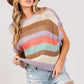 SAGE + FIG Color Block Striped Crochet Sweater