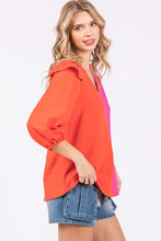 Load image into Gallery viewer, GeeGee Full Size Ruffle Trim Contrast Blouse
