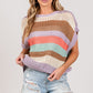 SAGE + FIG Color Block Striped Crochet Sweater