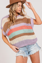 Load image into Gallery viewer, SAGE + FIG Color Block Striped Crochet Sweater
