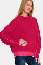 Load image into Gallery viewer, Zenana Exposed Seam Mock Neck Long Sleeve Sweater
