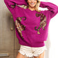 BiBi Sequin Tiger Embroidery Sweater