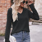 Mandy V-Neck Long Sleeve Ribbed Top