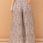 And The Why Printed Smocked Waist Slit Wide Leg Pants