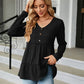 Long Sleeve V-Neck Cable-Knit Blouse