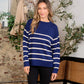 Sew In Love Striped Round Neck Sweater