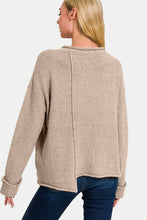 Load image into Gallery viewer, Zenana Asymmetric Hem Drop Shoulder Sweater
