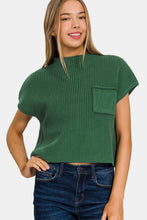 Load image into Gallery viewer, Zenana Mock Neck Short Sleeve Cropped Sweater
