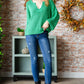 Veveret Notched Long Sleeve Sweater