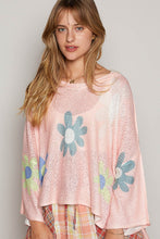 Load image into Gallery viewer, POL Flower Dropped Shoulder Long Sleeve Knit Top
