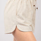 VERY J Drawstring Elastic Waist Linen Shorts