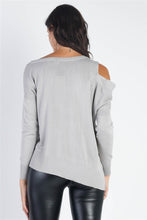 Load image into Gallery viewer, UNIQ Cold Shoulder Long Sleeve Knit Top
